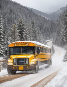 Diesel-powered school bus
