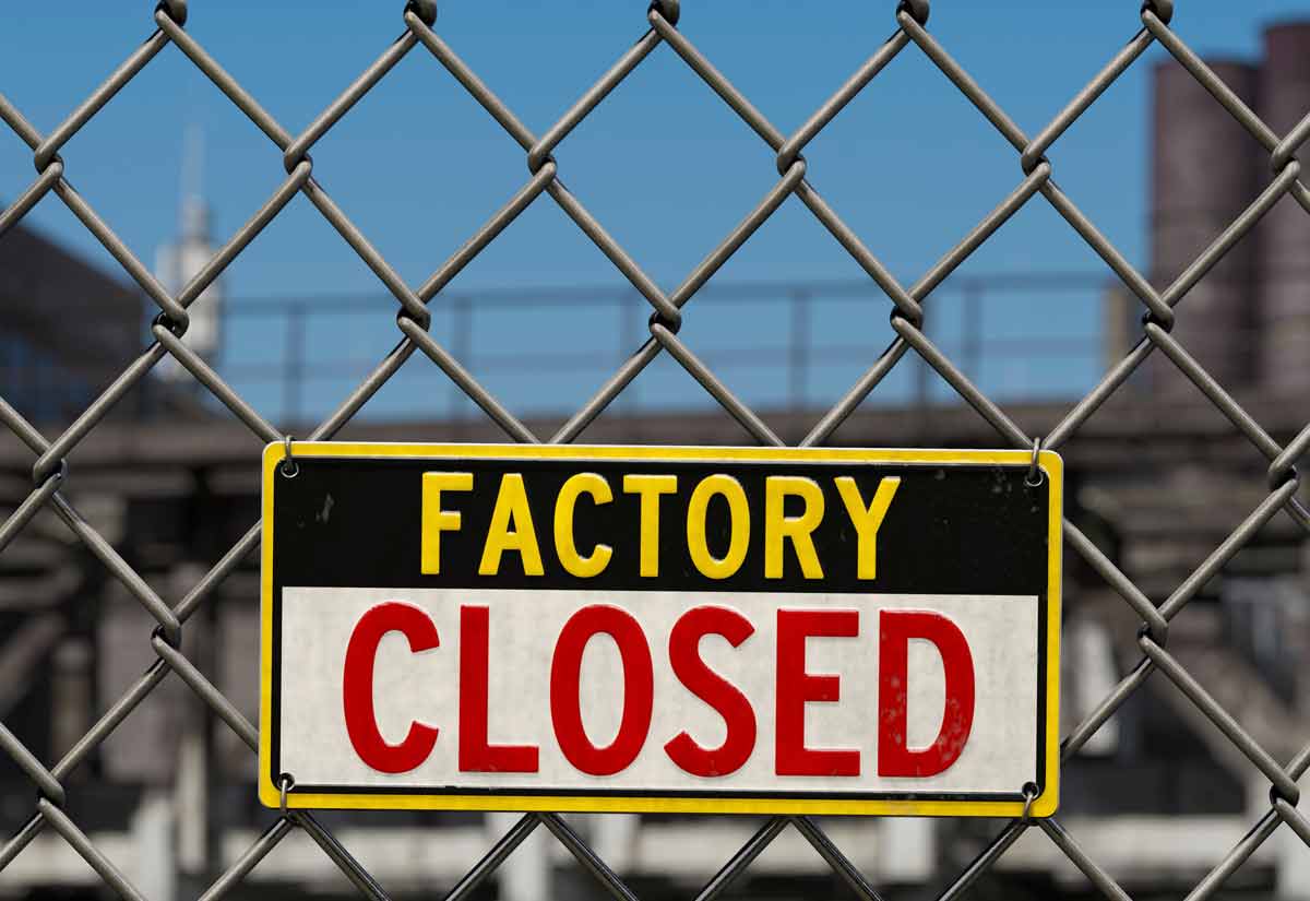 Manufacturing shutdowns due to high energy costs