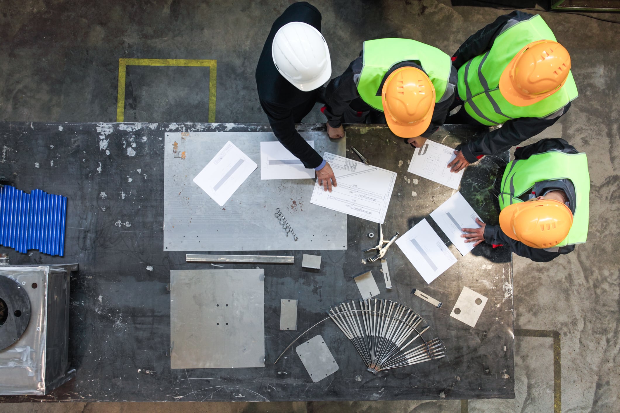 Construction Professionals Reviewing Work Orders